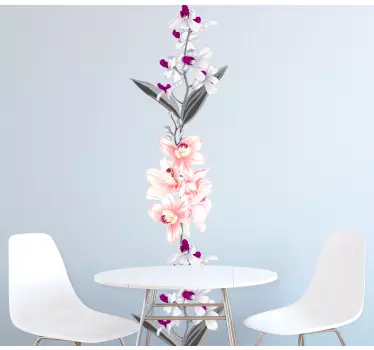 Flower wall sticker vertical floral design - TenStickers