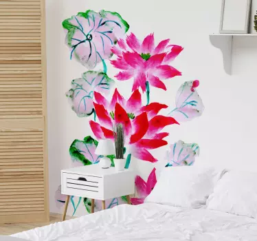 Flower wall sticker vibrant blossom arrangement - TenStickers