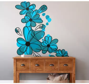 Flower wall sticker vibrant botanical elements - TenStickers