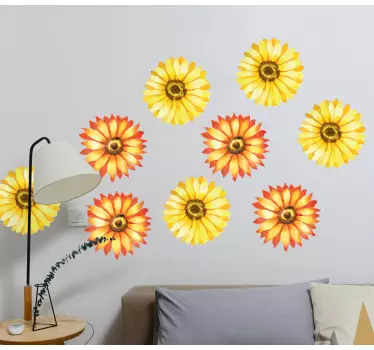Flower wall sticker vibrant floral arrangement - TenStickers