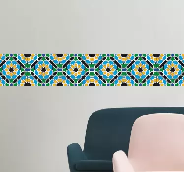 Flowered Pattern Tile Sticker - TenStickers