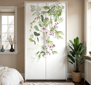 Flowers and leaves furniture sticker - TenStickers
