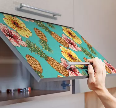 Flowers And Pineapples furniture sticker - TenStickers
