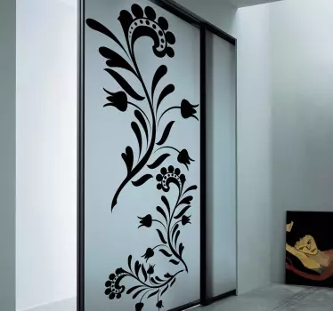 Silhouette flowers and stems wall sticker for bedroom - TenStickers