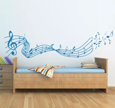 Flying musical notes music wall sticker - TenStickers
