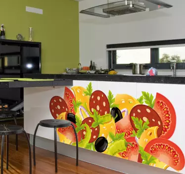 Food Collage Kitchen Sticker - TenStickers