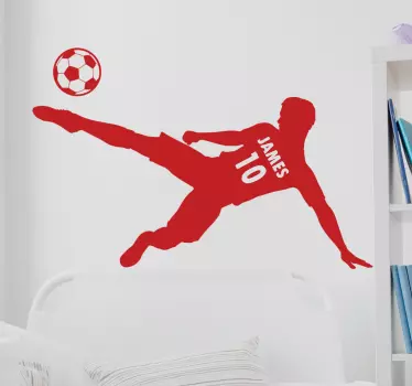Football Player with Name and Numbe football wall sticker - TenStickers