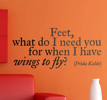 Frida Kahlo text wall sticker for bedroom - TenStickers