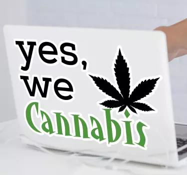 Funny cannabis laptop decal - TenStickers