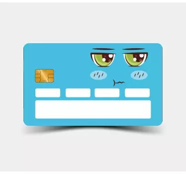Funny design of cartoon eyes  bank card sticker - TenStickers