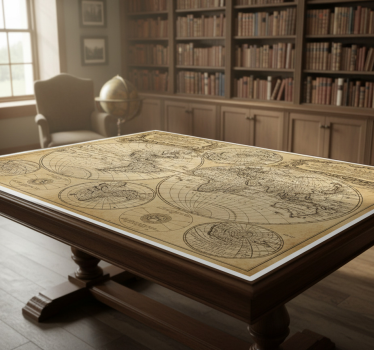 Furniture sticker vintage world map design - TenStickers