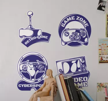 Gaming Controller Icons video game sticker - TenStickers