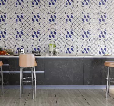 Geometric shapes kitchen tile sticker - TenStickers