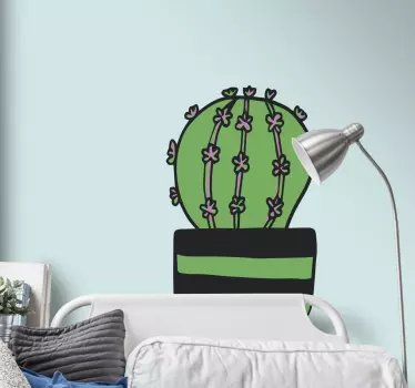 Giant Cactus Illustration plant sticker - TenStickers