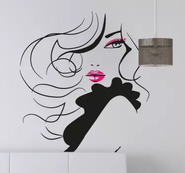 Glamorous Woman Decorative Living Room Wall Sticker - TenStickers