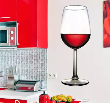 Glass of wine kitchen wall sticker - TenStickers