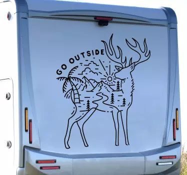 Go Outside Deer Motorhome decal for campervans - TenStickers