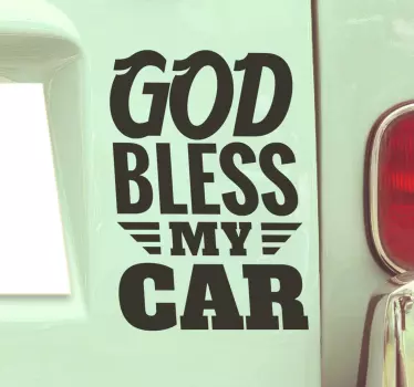 God bless my car  Decal - TenStickers