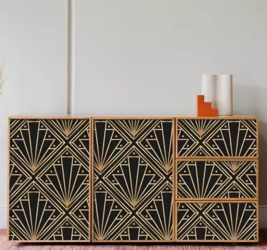 Golden and black squared pattern furniture sticker - TenStickers