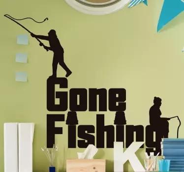 Gone fishing nautical sticker - TenStickers