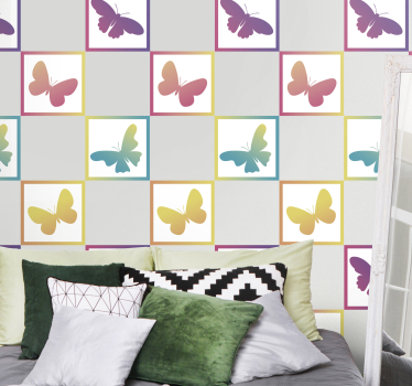 Gradient butterflies tile transfer - TenStickers