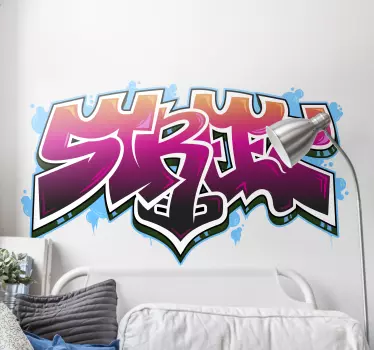 Graffiti street art 2 text wall decal - TenStickers