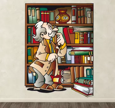 Grandad's Library Children's Sticker - TenStickers