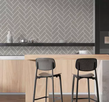 Grey herringbone vinyl tile sticker - TenStickers