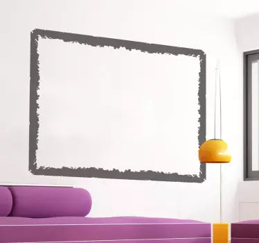 Grunge Frame living room wall sticker - TenStickers