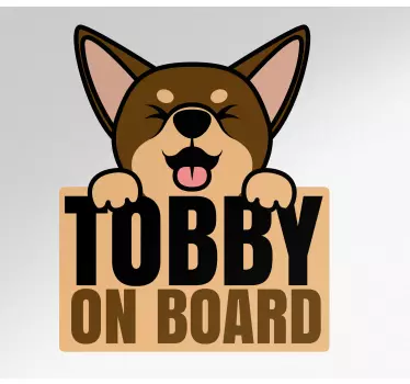 Happy dog warning car sticker - TenStickers
