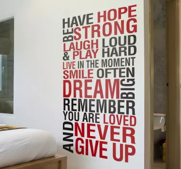 Have Hope and Be Strong motivational text sticker - TenStickers