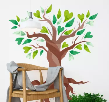 Heart leaf tree plant sticker - TenStickers