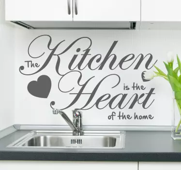 Kitchen heart of the home kitchen wall sticker - TenStickers