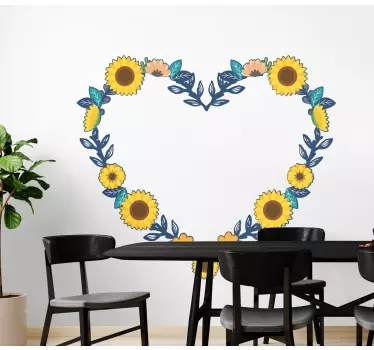 Heartfelt floral arrangement flower wall sticker - TenStickers