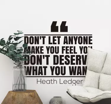 Heath Ledger quote decal - TenStickers
