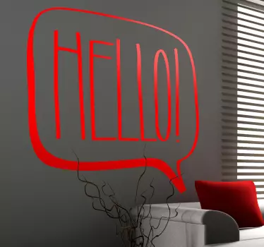 Hello Comic Sticker - TenStickers