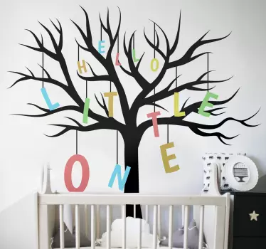 Hello little one baby wall sticker - TenStickers