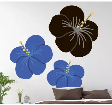 Hibiscus floral arrangement flower wall sticker - TenStickers