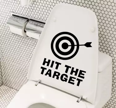Hit the target toilet text sticker - TenStickers