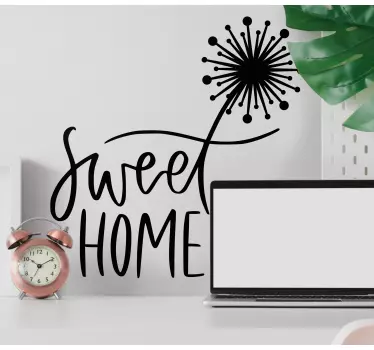 Home sweet home with dandelions quote wall decal - TenStickers