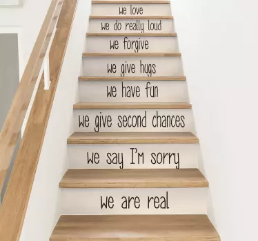 House rules stair sticker - TenStickers