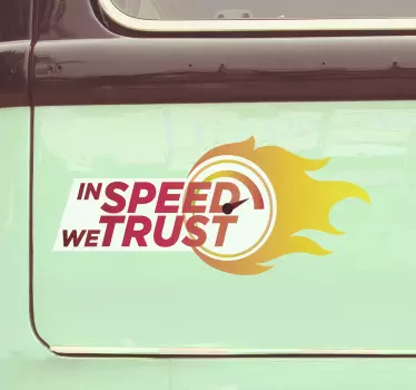 In speed we trust car Decal - TenStickers