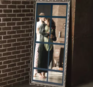 Industrial mirror frame sticker - TenStickers