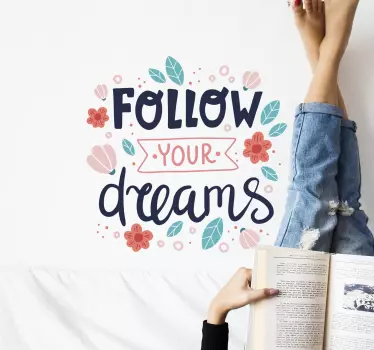 Inspiring dream message quote wall sticker - TenStickers