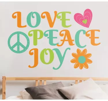 Joyful love peace quote wall sticker - TenStickers
