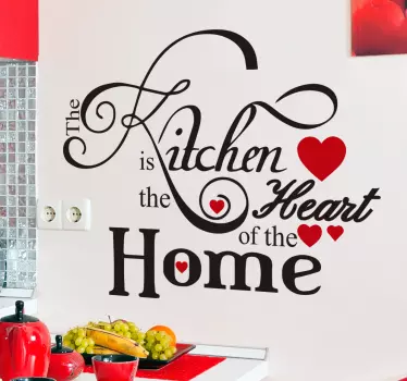 Heart of the home kitchen wall sticker - TenStickers