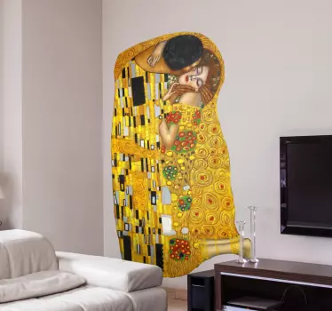 Klimt 'The Kiss' Painting Wall Art Sticker - TenStickers
