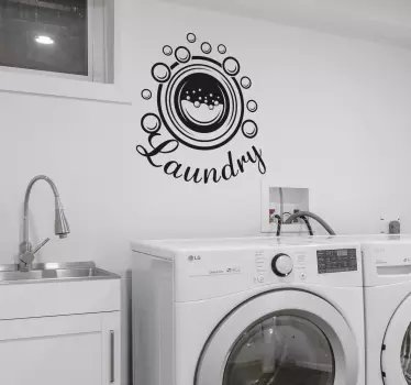 Laundry bubbles bathroom wall sticker - TenStickers