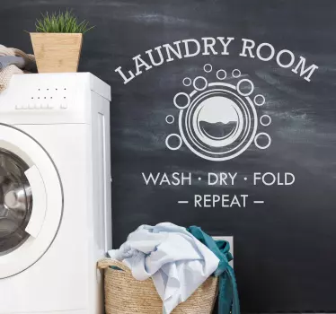 Laundry Room home text bathroom wall sticker - TenStickers