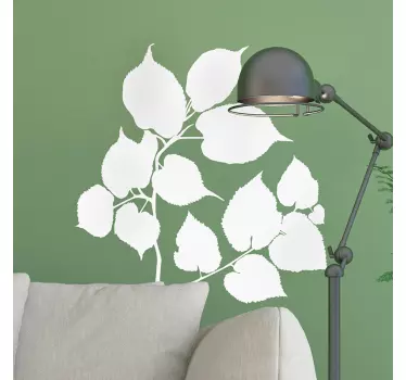 Leafy botanical motif plant sticker - TenStickers